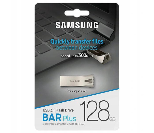 Samsung 128GB BAR Plus Champaign Silver 300MB/s - 428775 - zdjęcie 4